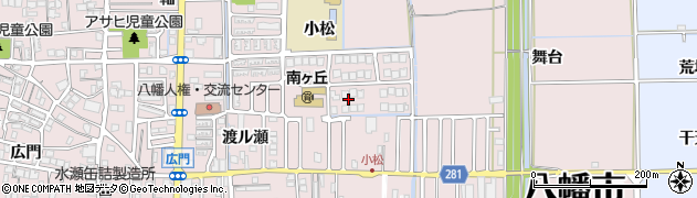 京都府八幡市八幡小松周辺の地図