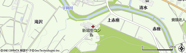 愛知県新城市一鍬田（上赤座）周辺の地図