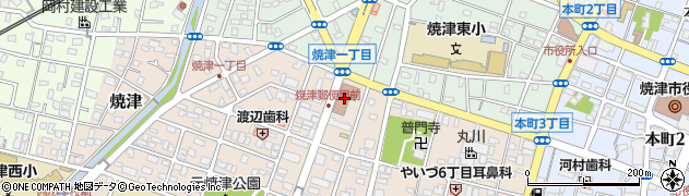 焼津郵便局配達周辺の地図