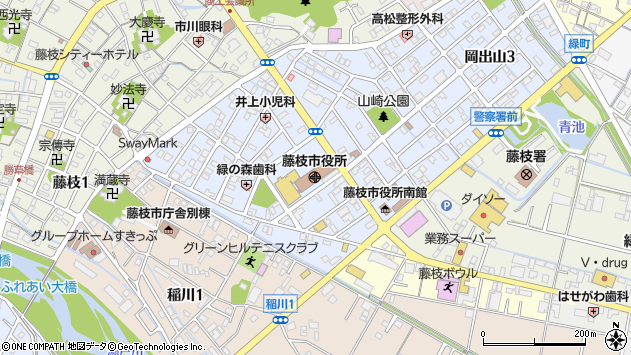 〒426-0000 静岡県藤枝市（以下に掲載がない場合）の地図