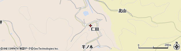 愛知県新城市黒田（仁田）周辺の地図