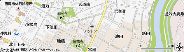 愛知県西尾市熊味町大道南90周辺の地図