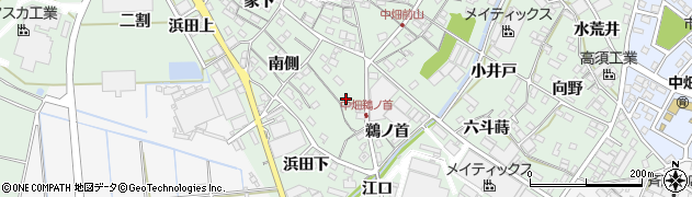 愛知県西尾市中畑町（安左東）周辺の地図