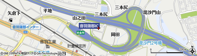 愛知県豊川市長沢町（三本尻）周辺の地図