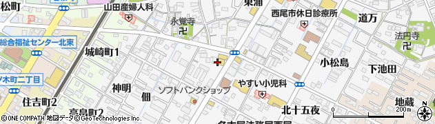 西尾甲羅本店周辺の地図