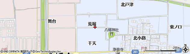 京都府八幡市戸津荒堀周辺の地図