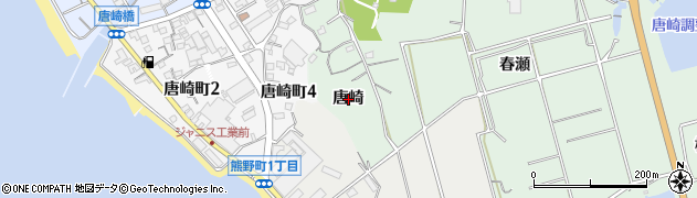 愛知県常滑市西阿野唐崎周辺の地図
