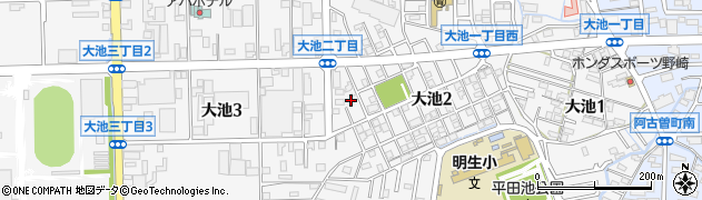 三重県鈴鹿市大池周辺の地図