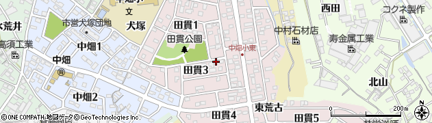 愛知県西尾市田貫周辺の地図