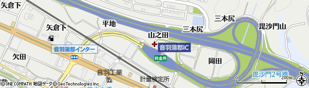 愛知県豊川市長沢町山之田周辺の地図