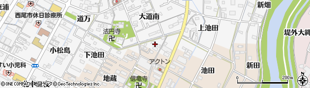 愛知県西尾市熊味町大道南62周辺の地図