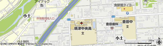 焼津中央高校周辺の地図