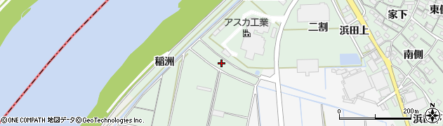 愛知県西尾市中畑町（卯新田中）周辺の地図