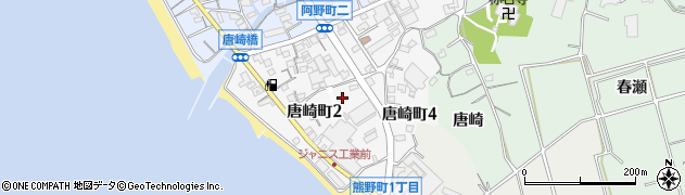 愛知県常滑市唐崎町周辺の地図
