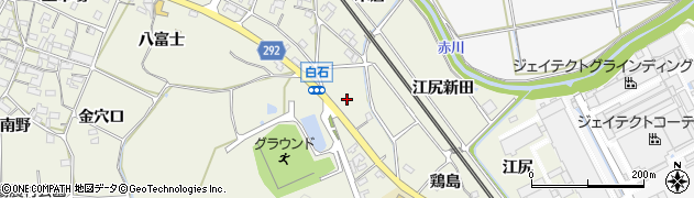 愛知県幸田町（額田郡）野場（白石）周辺の地図