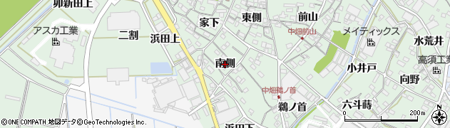 愛知県西尾市中畑町（南側）周辺の地図