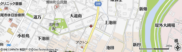 愛知県西尾市熊味町大道南85周辺の地図