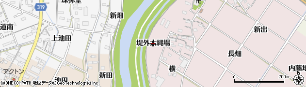 愛知県西尾市和気町（堤外大縄場）周辺の地図