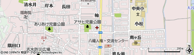 京都府八幡市八幡（軸）周辺の地図