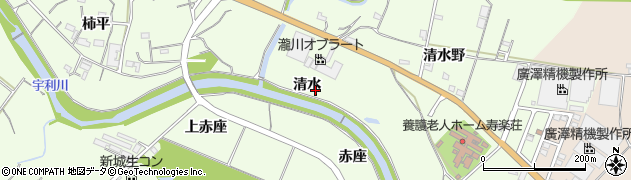 愛知県新城市一鍬田清水周辺の地図