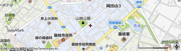藤枝岡出山郵便局周辺の地図