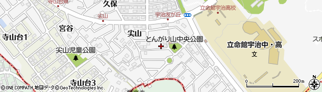 京都府宇治市広野町（尖山）周辺の地図