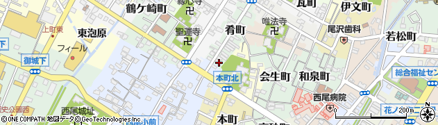 愛知県西尾市肴町26周辺の地図