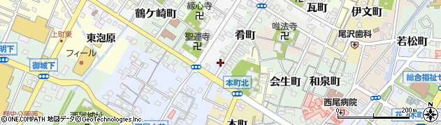 愛知県西尾市肴町27周辺の地図
