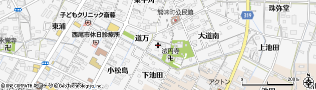 愛知県西尾市熊味町大道南8周辺の地図