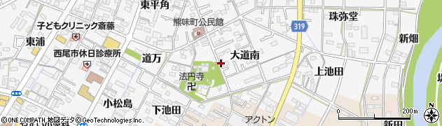 愛知県西尾市熊味町大道南49周辺の地図