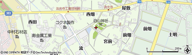 愛知県西尾市法光寺町西畑96周辺の地図