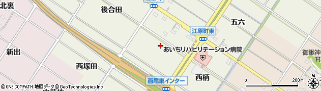 愛知県西尾市江原町（川流）周辺の地図