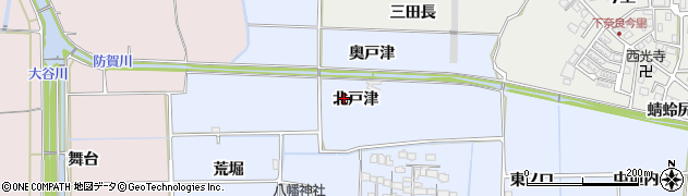 京都府八幡市戸津（北戸津）周辺の地図