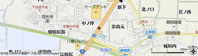 京都府八幡市下奈良（中ノ坪）周辺の地図