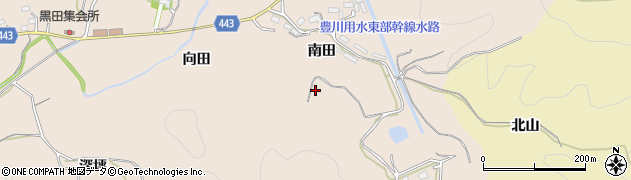 愛知県新城市黒田（向田）周辺の地図
