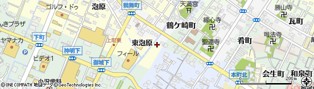 愛知県西尾市上町（東泡原）周辺の地図
