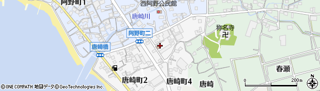 愛知県常滑市唐崎町3丁目周辺の地図