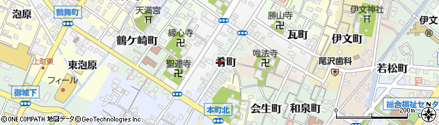 愛知県西尾市肴町周辺の地図
