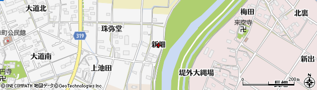 愛知県西尾市熊味町（新畑）周辺の地図
