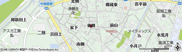 愛知県西尾市中畑町（東側）周辺の地図