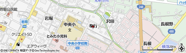 愛知県幸田町（額田郡）菱池（奉行）周辺の地図
