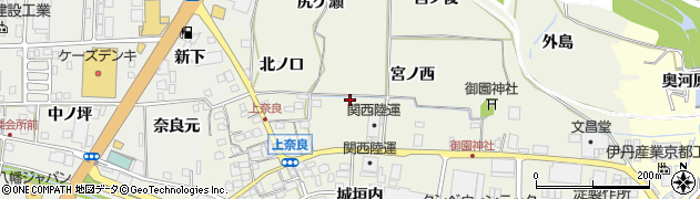 京都府八幡市上奈良東ノ口周辺の地図
