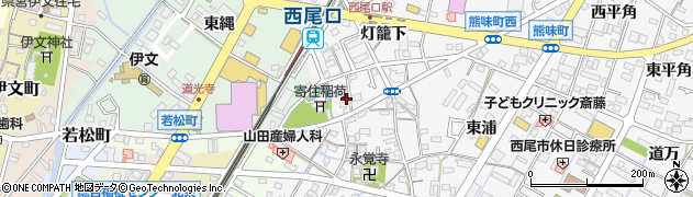 愛知県西尾市寄住町（柴草）周辺の地図