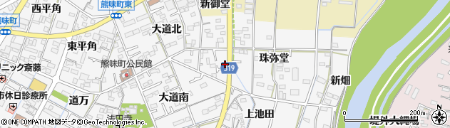 愛知県西尾市熊味町大道南106周辺の地図