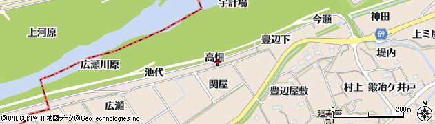愛知県新城市八名井（高畑）周辺の地図