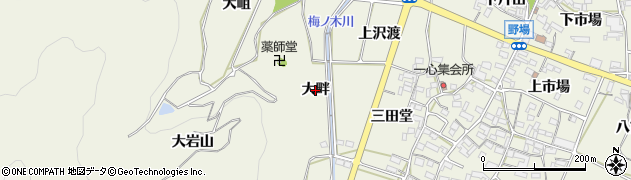 愛知県幸田町（額田郡）野場（大畔）周辺の地図
