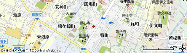愛知県西尾市中町周辺の地図