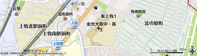大阪府高槻市東上牧1丁目周辺の地図
