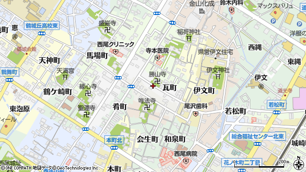 〒445-0832 愛知県西尾市瓦町の地図
