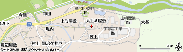 愛知県新城市八名井（大上ミ屋敷）周辺の地図